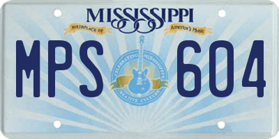 MS license plate MPS604