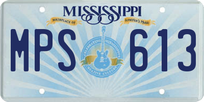MS license plate MPS613