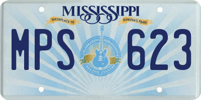 MS license plate MPS623
