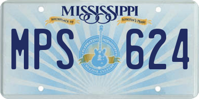 MS license plate MPS624