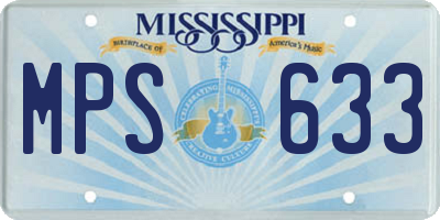 MS license plate MPS633