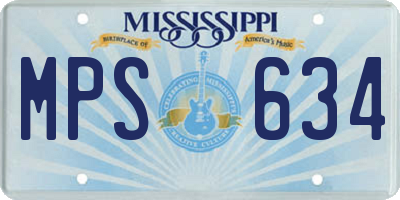 MS license plate MPS634