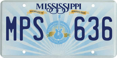 MS license plate MPS636