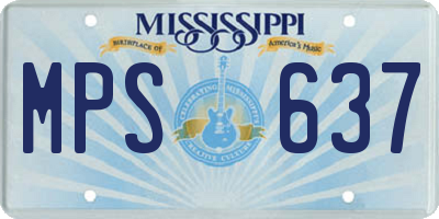 MS license plate MPS637