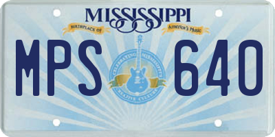 MS license plate MPS640