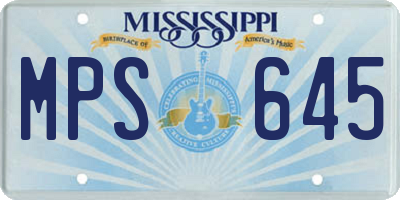 MS license plate MPS645