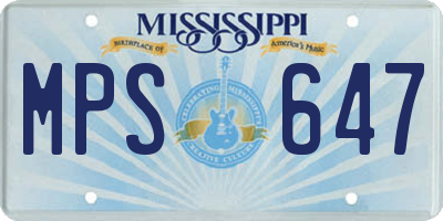 MS license plate MPS647