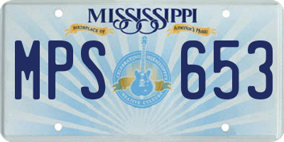 MS license plate MPS653