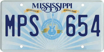 MS license plate MPS654