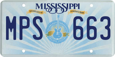 MS license plate MPS663