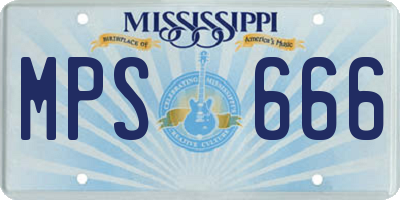 MS license plate MPS666