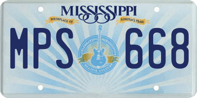 MS license plate MPS668
