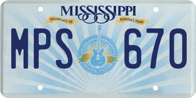 MS license plate MPS670