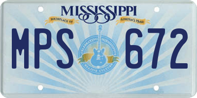 MS license plate MPS672