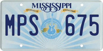 MS license plate MPS675
