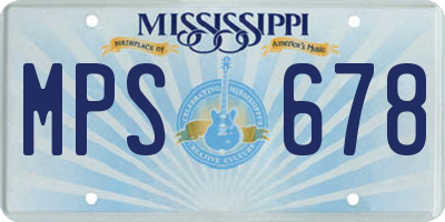 MS license plate MPS678