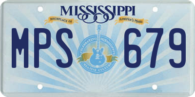 MS license plate MPS679