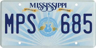 MS license plate MPS685