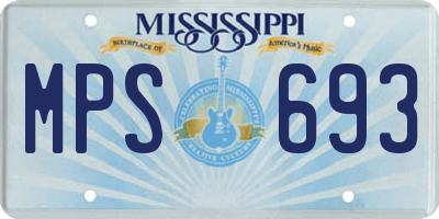 MS license plate MPS693