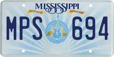 MS license plate MPS694