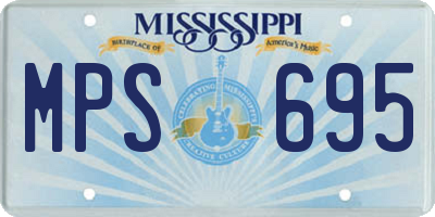 MS license plate MPS695