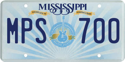 MS license plate MPS700