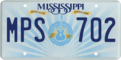 MS license plate MPS702