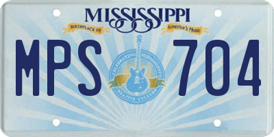 MS license plate MPS704