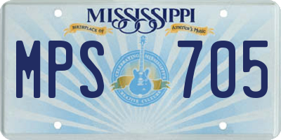 MS license plate MPS705
