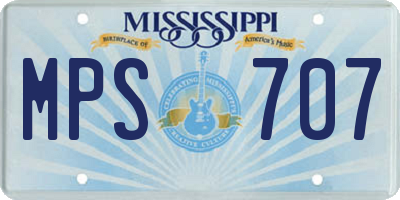 MS license plate MPS707