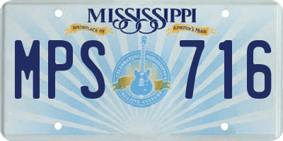 MS license plate MPS716
