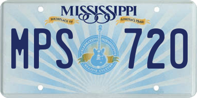 MS license plate MPS720
