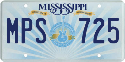 MS license plate MPS725