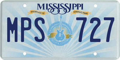 MS license plate MPS727