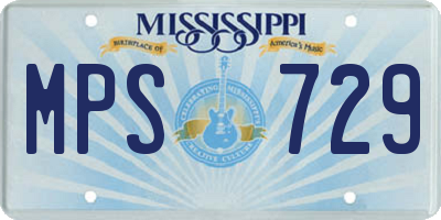 MS license plate MPS729