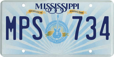 MS license plate MPS734