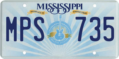 MS license plate MPS735