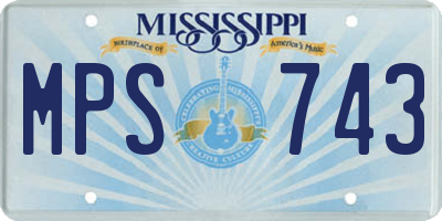 MS license plate MPS743