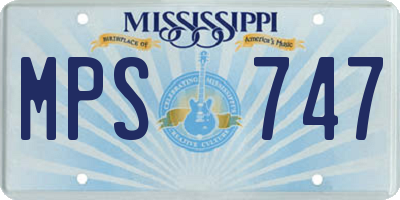 MS license plate MPS747