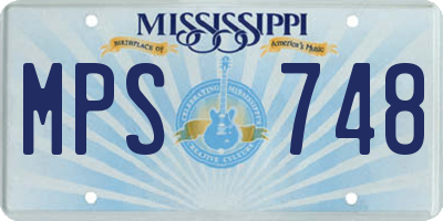 MS license plate MPS748