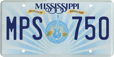 MS license plate MPS750