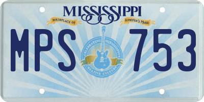 MS license plate MPS753