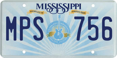 MS license plate MPS756