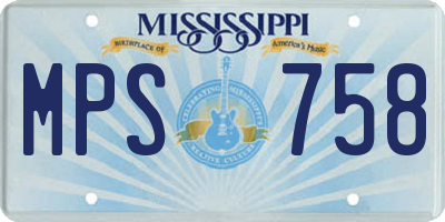 MS license plate MPS758