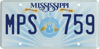 MS license plate MPS759