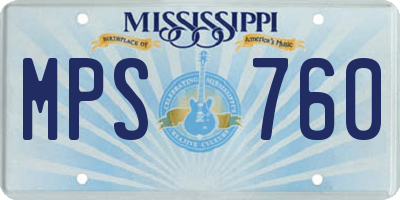 MS license plate MPS760