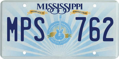 MS license plate MPS762