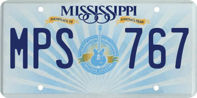 MS license plate MPS767