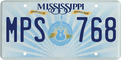 MS license plate MPS768