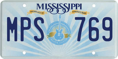 MS license plate MPS769